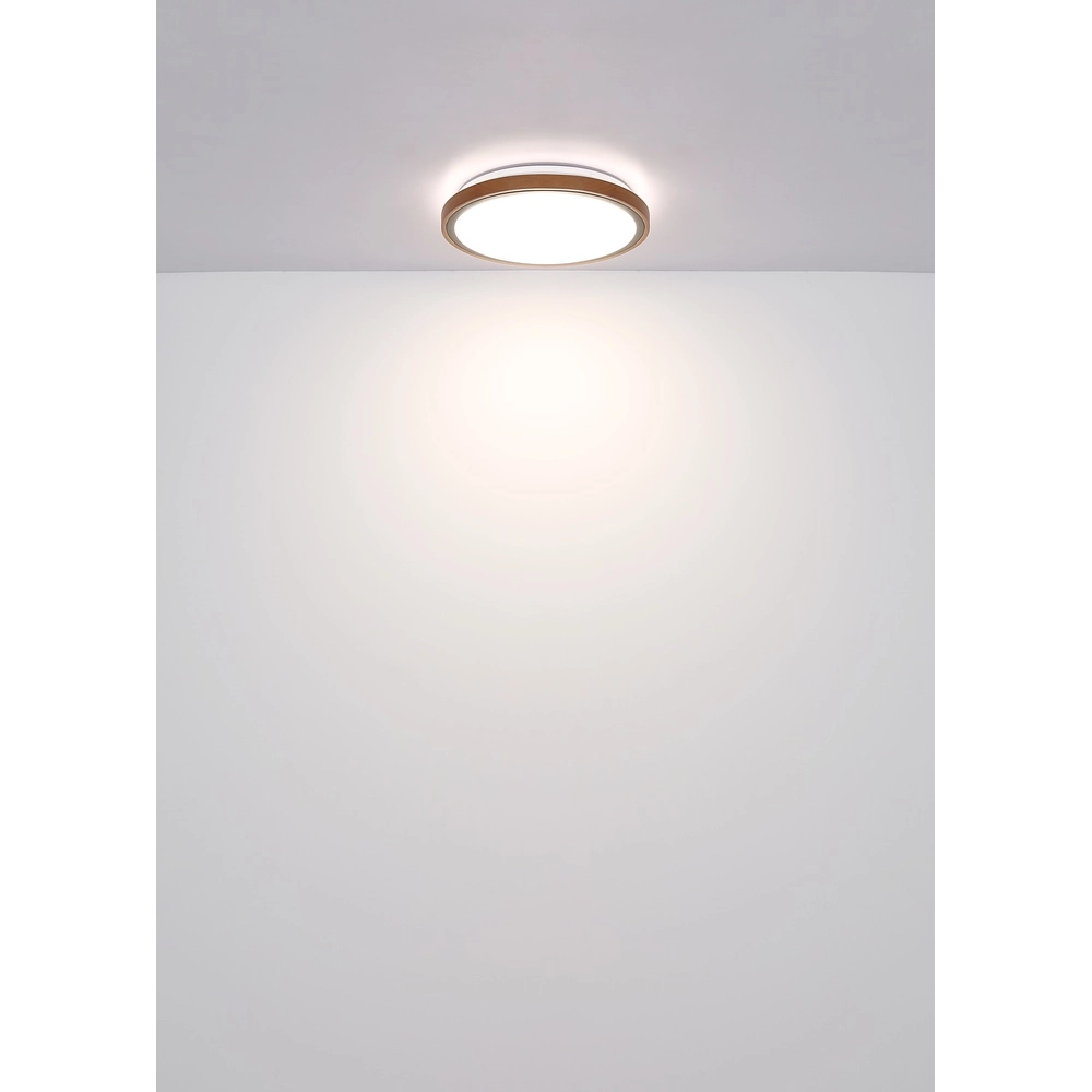 Plafondlamp Bruno Ø 36cm zwart met hout Globo 9007371474592