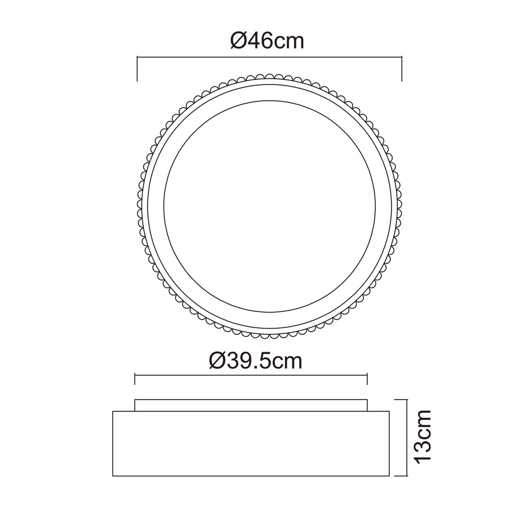 Plafondlamp Kemp wit Ø 46cm Globo 9007371578269