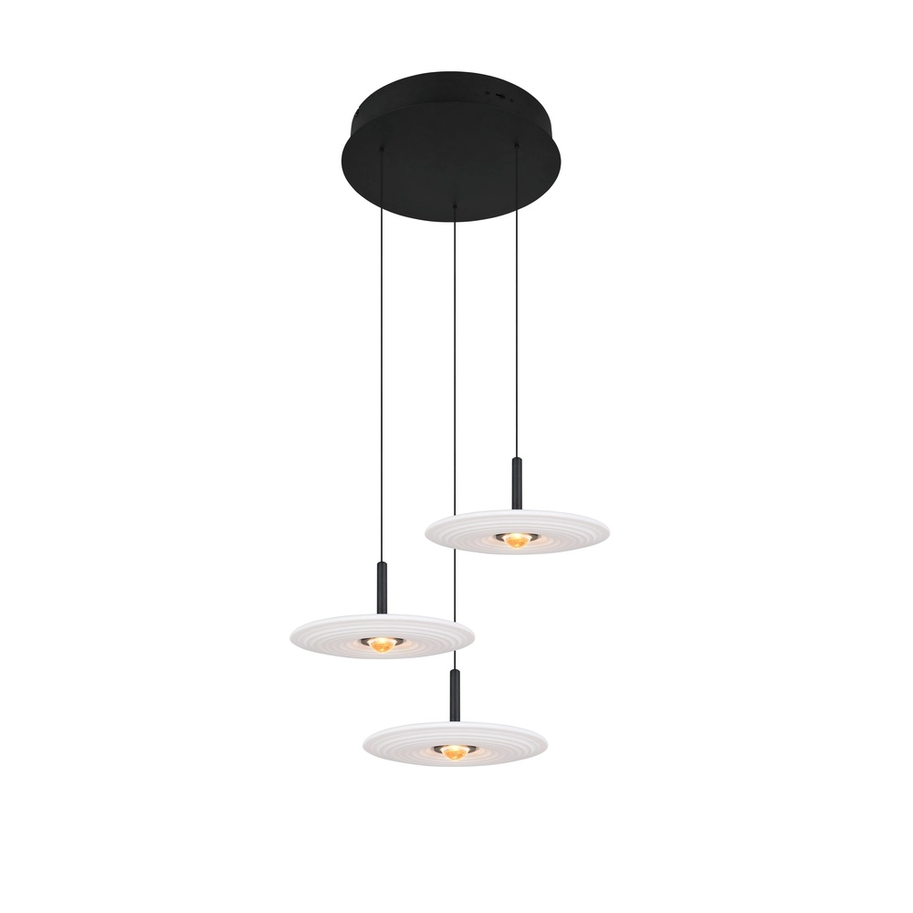 Design hanglamp Sirena wit glas 3-lichts