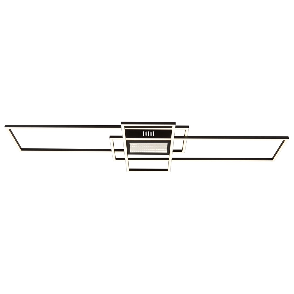 Moderne plafondlamp Saunders zwart rechthoek110cm Globo 9007371481354