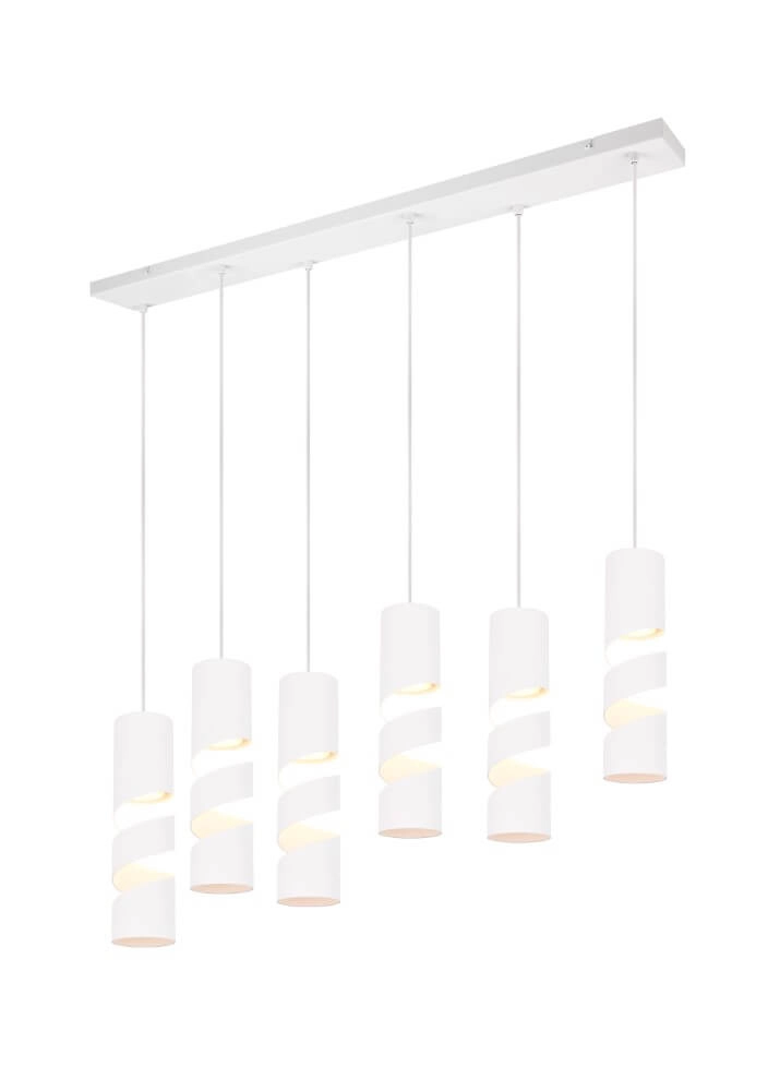 6-lichts koker hanglamp Stream wit
