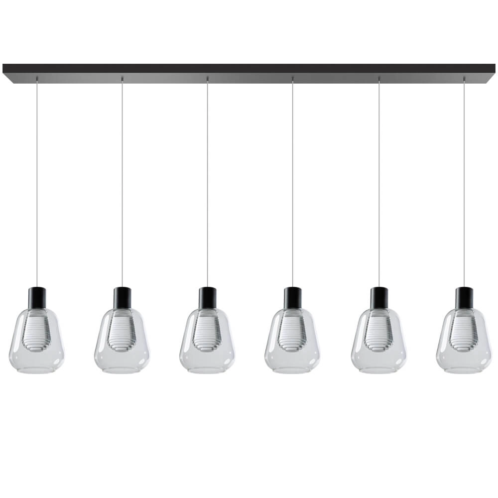 6-lichts hanglamp Gary eettafel