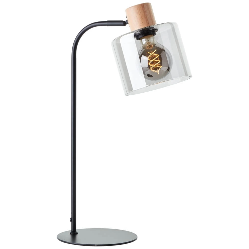 Tafellamp Weald zwart met hout