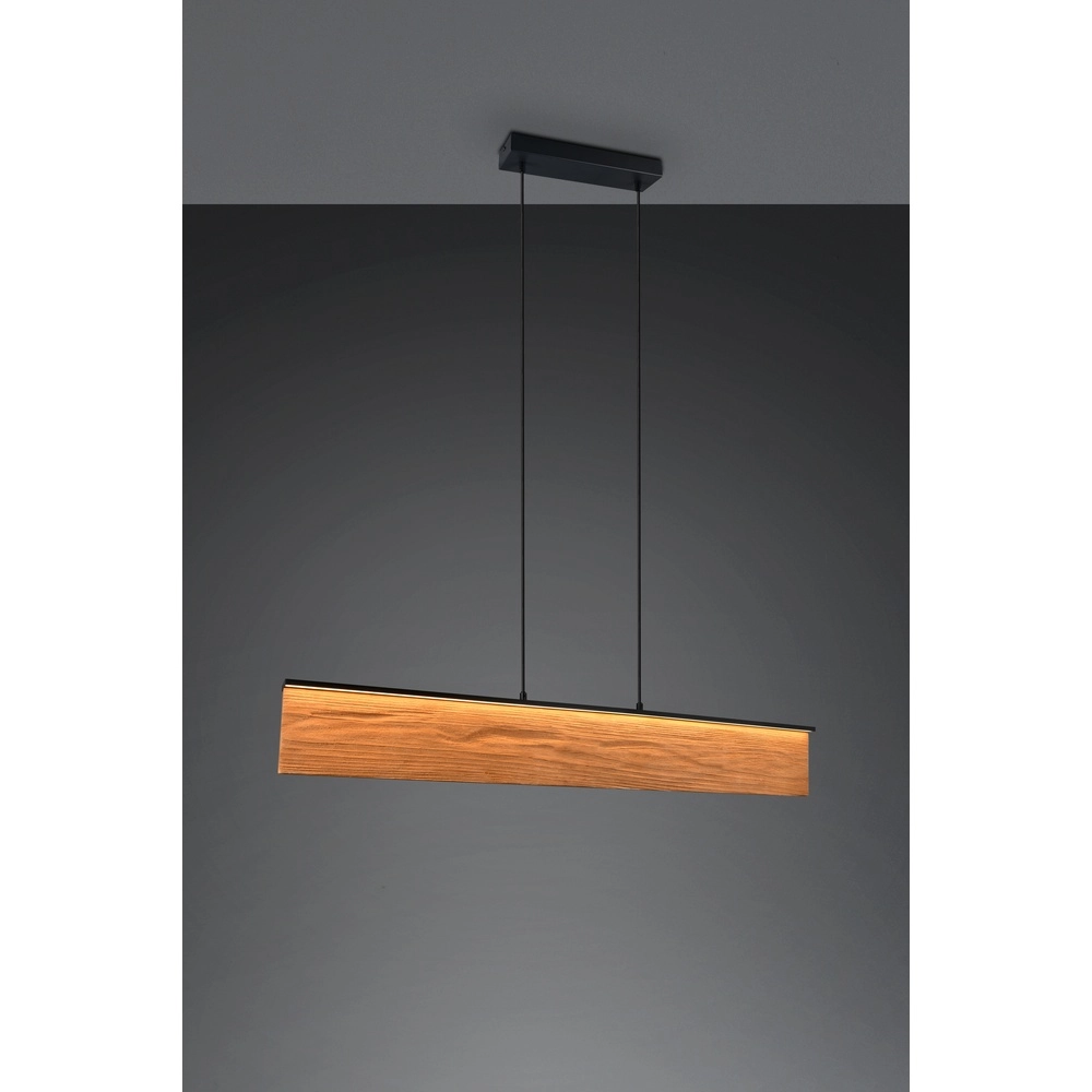 Design hanglamp Kalea zwart met hout Trio 4017807661422