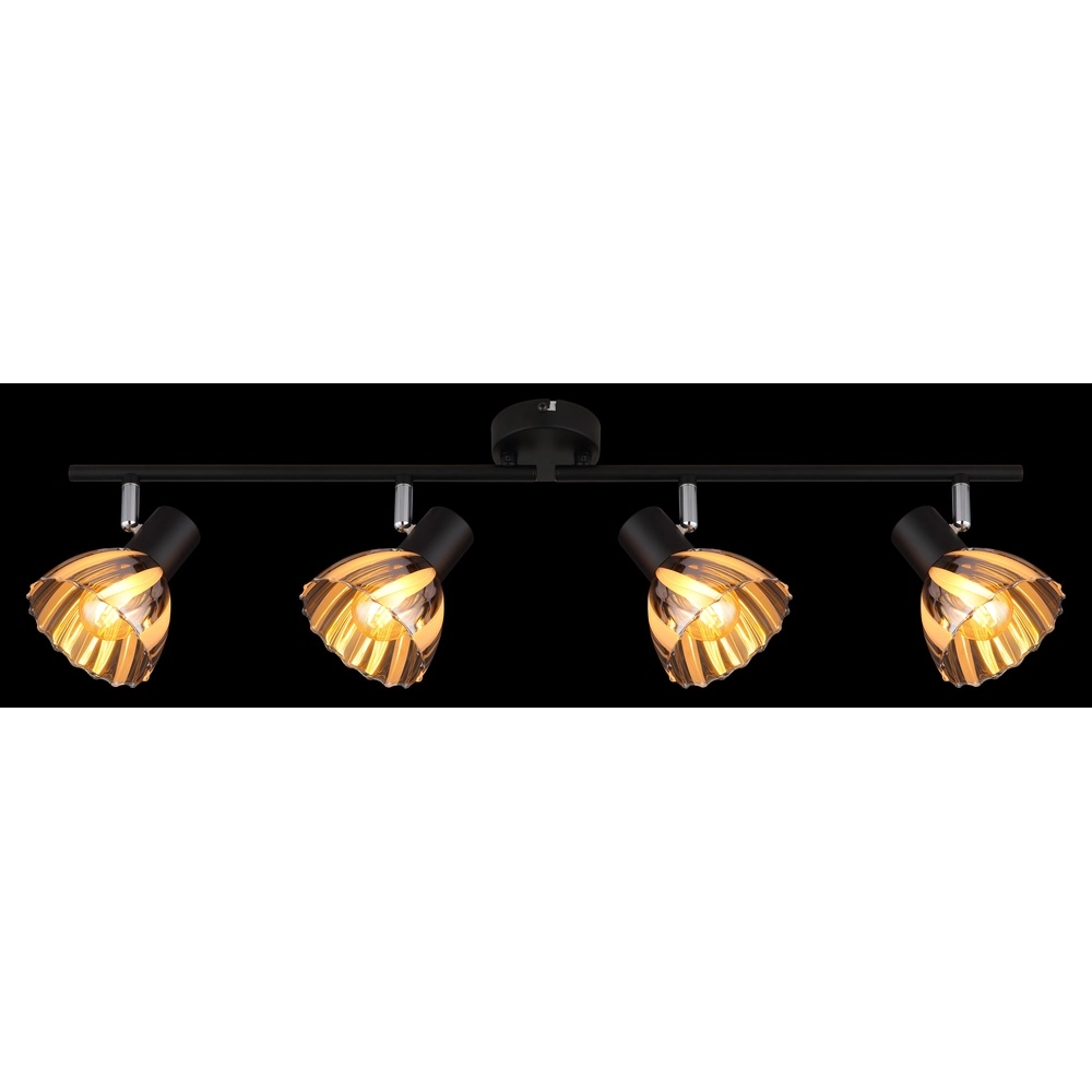 Plafondlamp 4-lichts Zachery zwart Globo 9007371525492