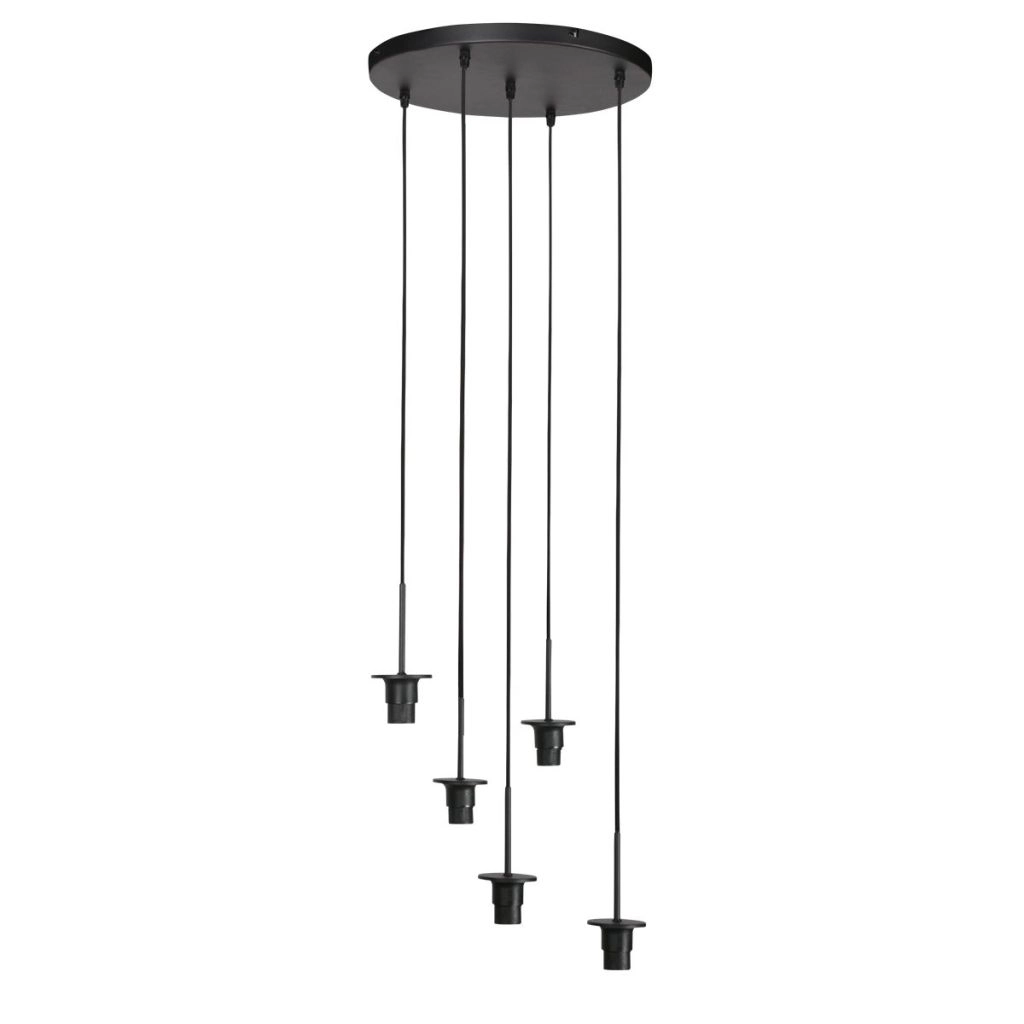 Hanglamp 5-lichts Silva met bamboe kappen Steinhauer 8712746183184