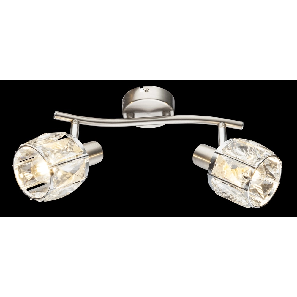 Plafondlamp Kris 2-lichts nikkel Globo 9007371360253