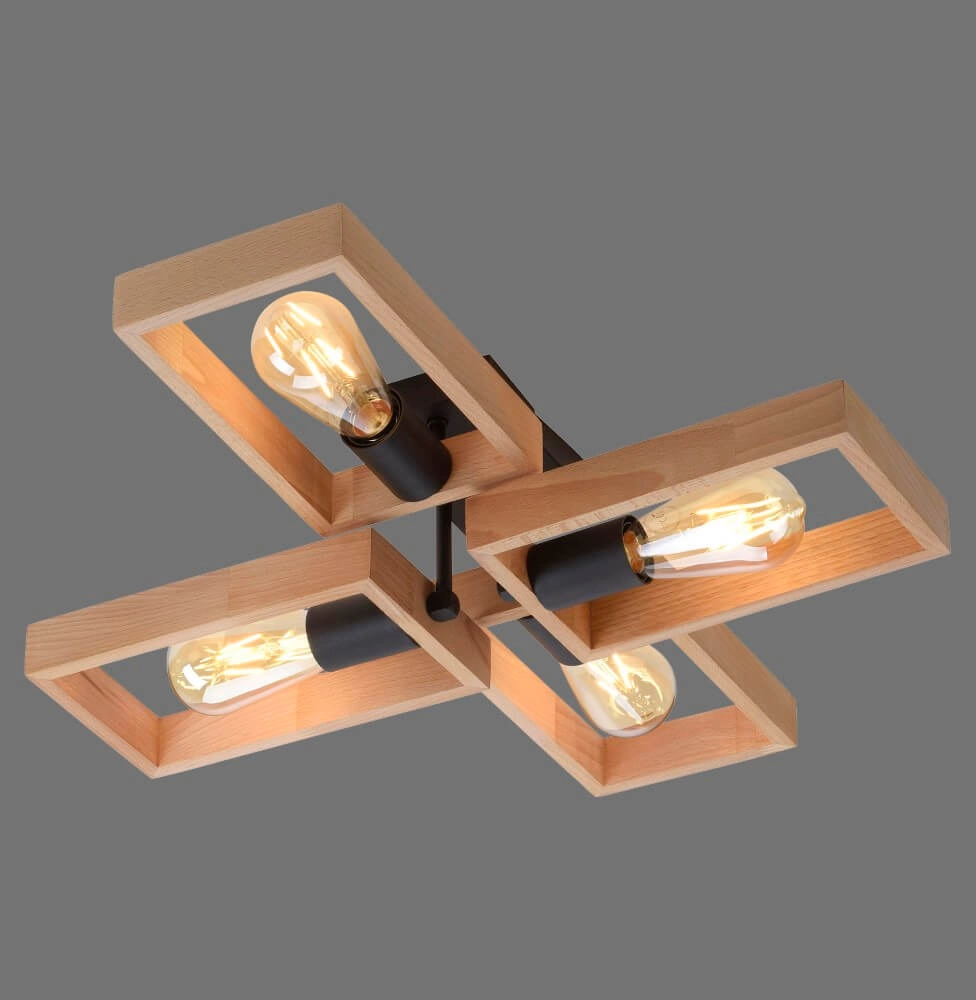 Landelijke plafondlamp Franky 4-lichts Just Light 4043689967949
