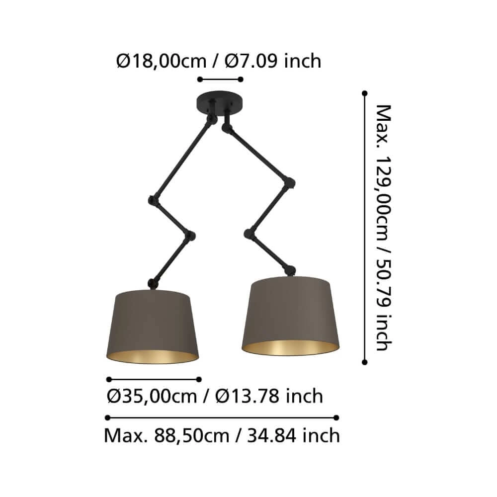 Hanglamp dubbel verstelbaar Pistunio cappuccino Stars of Light 9008606238064