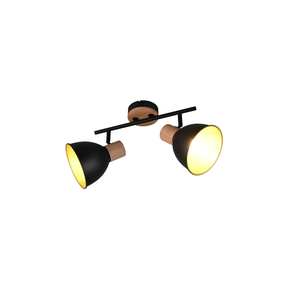 Plafondlamp Delume dubbel zwart Trio 4017807672275