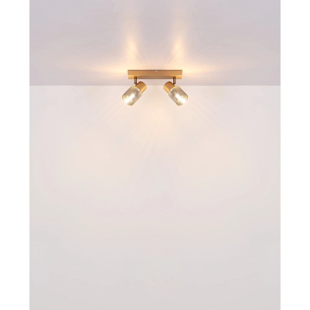 Plafondlamp Satella 2-lichts koffie bruin Globo 9007371474561