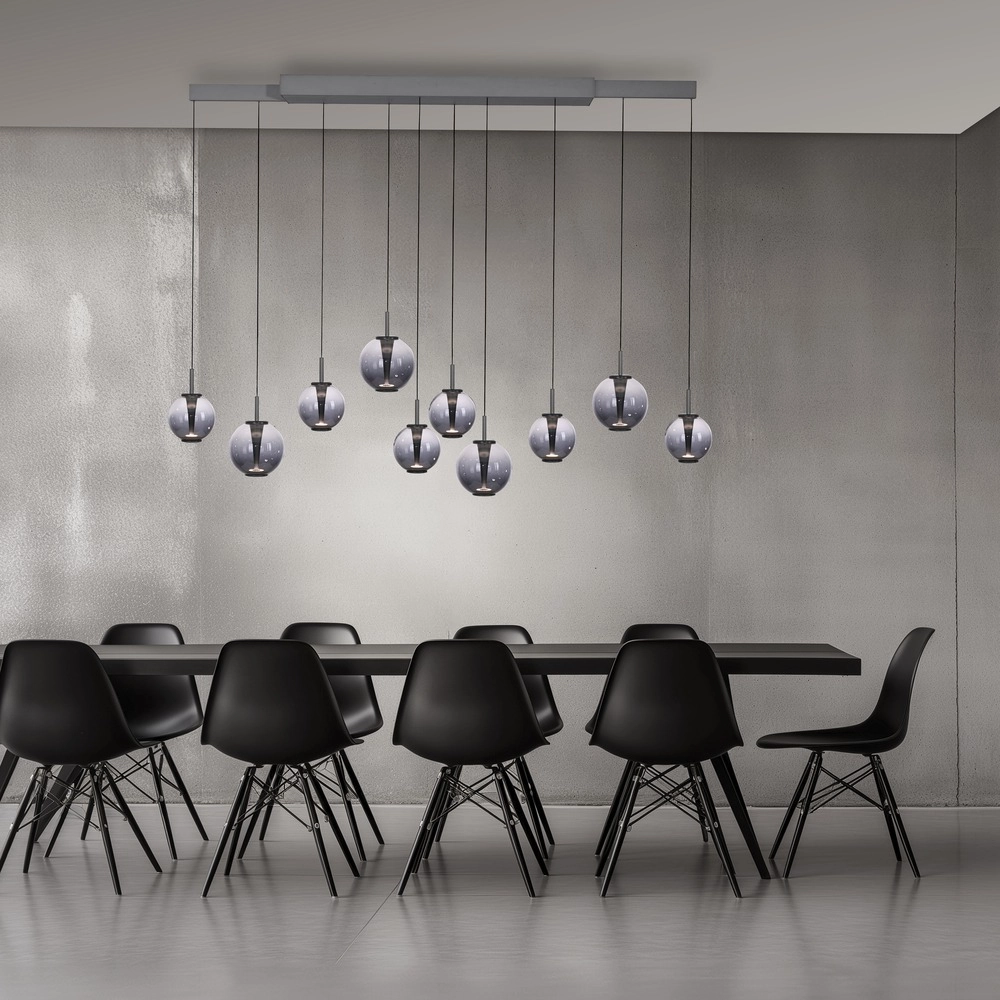 Hanglamp Pure E-Infinty mystic grey met smoke glas Paul Neuhaus 4012248397862
