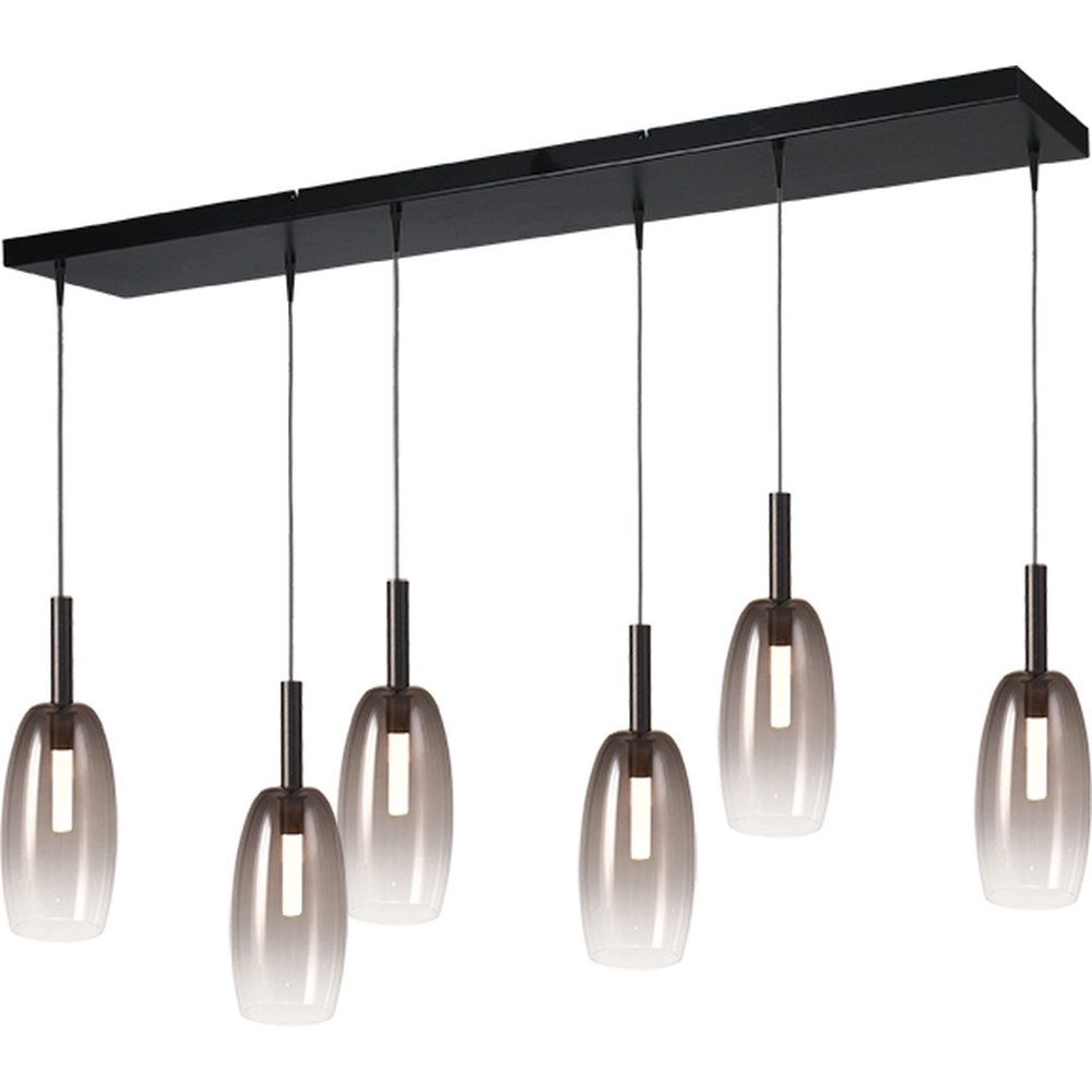 6L hanglamp Ø11,5cm Lido Olive met smoke-fading glas