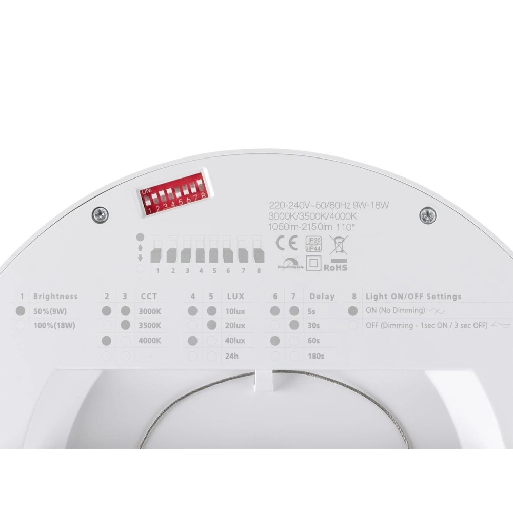 Plafonniere Vario Ø 22,7cm wit met sensor SLV 4024163316255