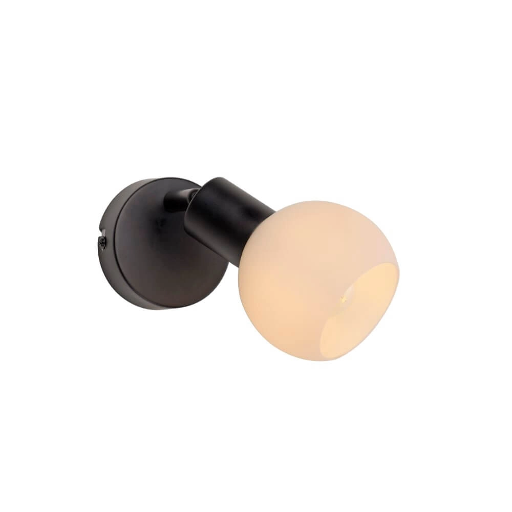 Zwarte wandlamp Loki 1-lichts