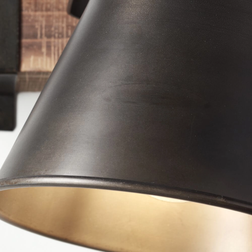 Wandlamp Decca zwart met bruin Brilliant 4004353361432
