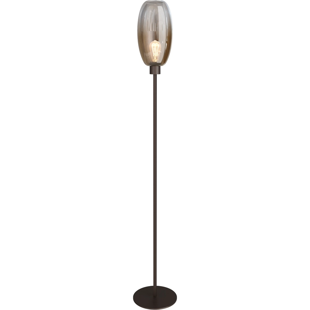 Glazen vloerlamp Olive 1x E27 - cacao