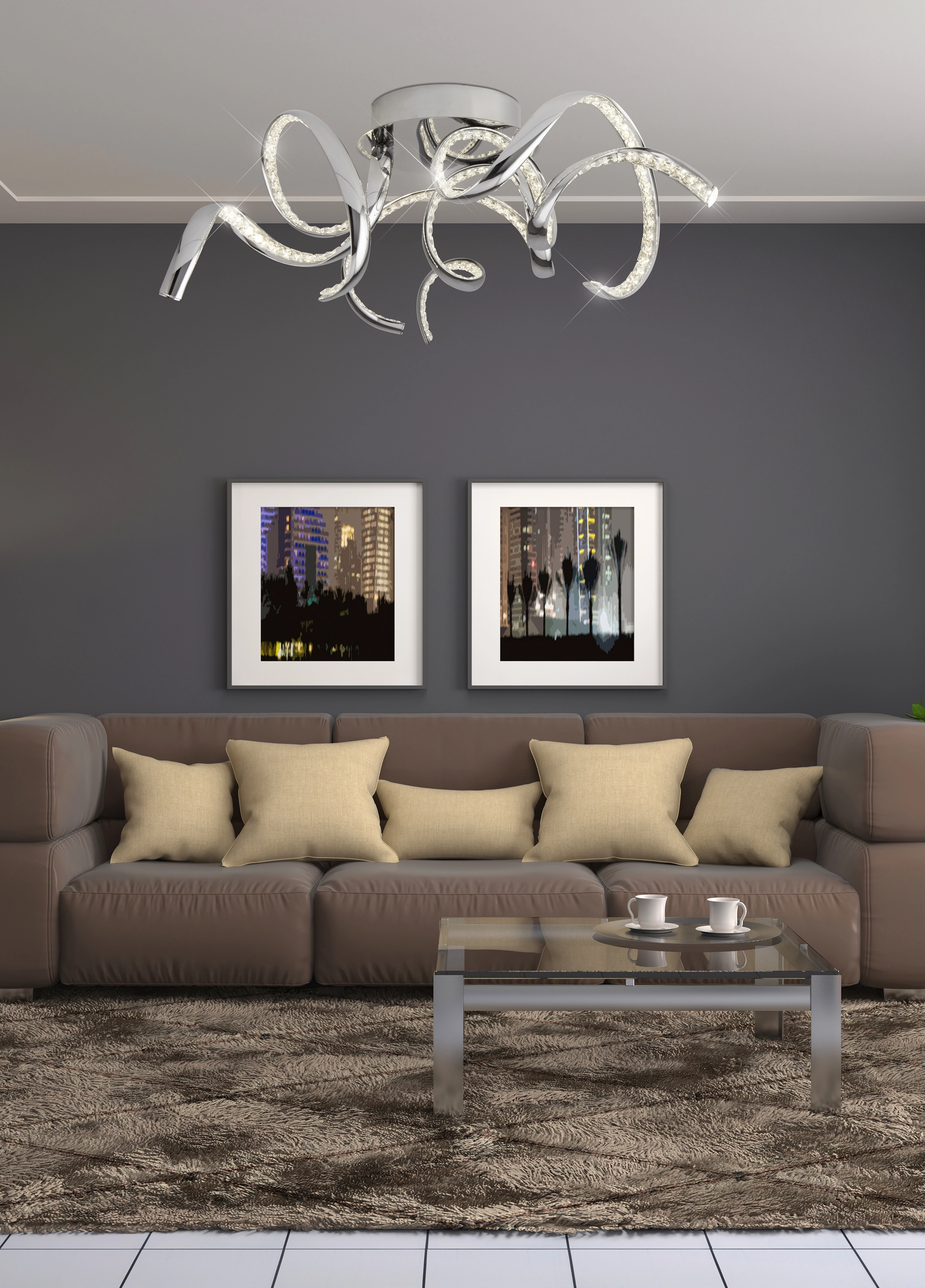 Plafondlamp Twirls Searchlight 5053423094892
