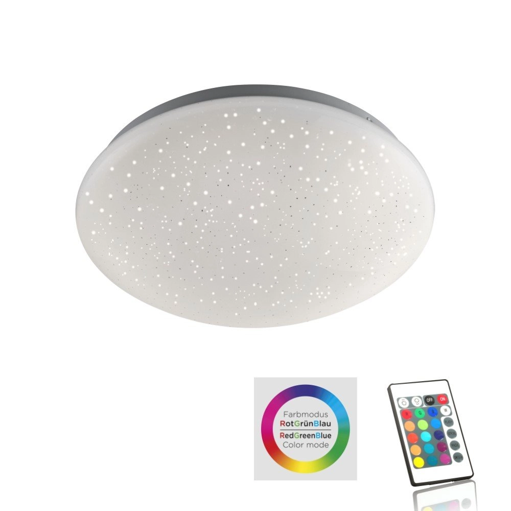 Instelbare plafonnière Skyler RGB 25cm met sterren effect