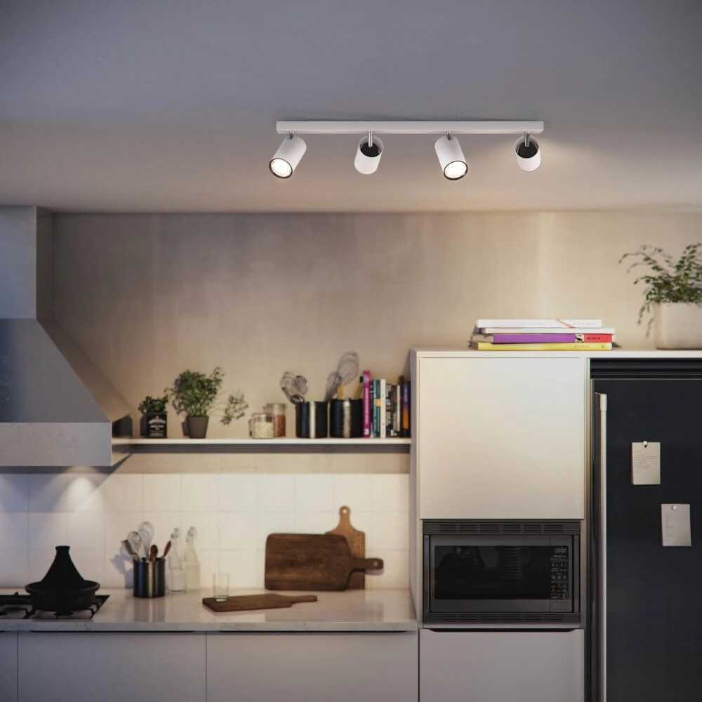 Witte plafondspot Kosipo 4-lichts Philips 8719514435278