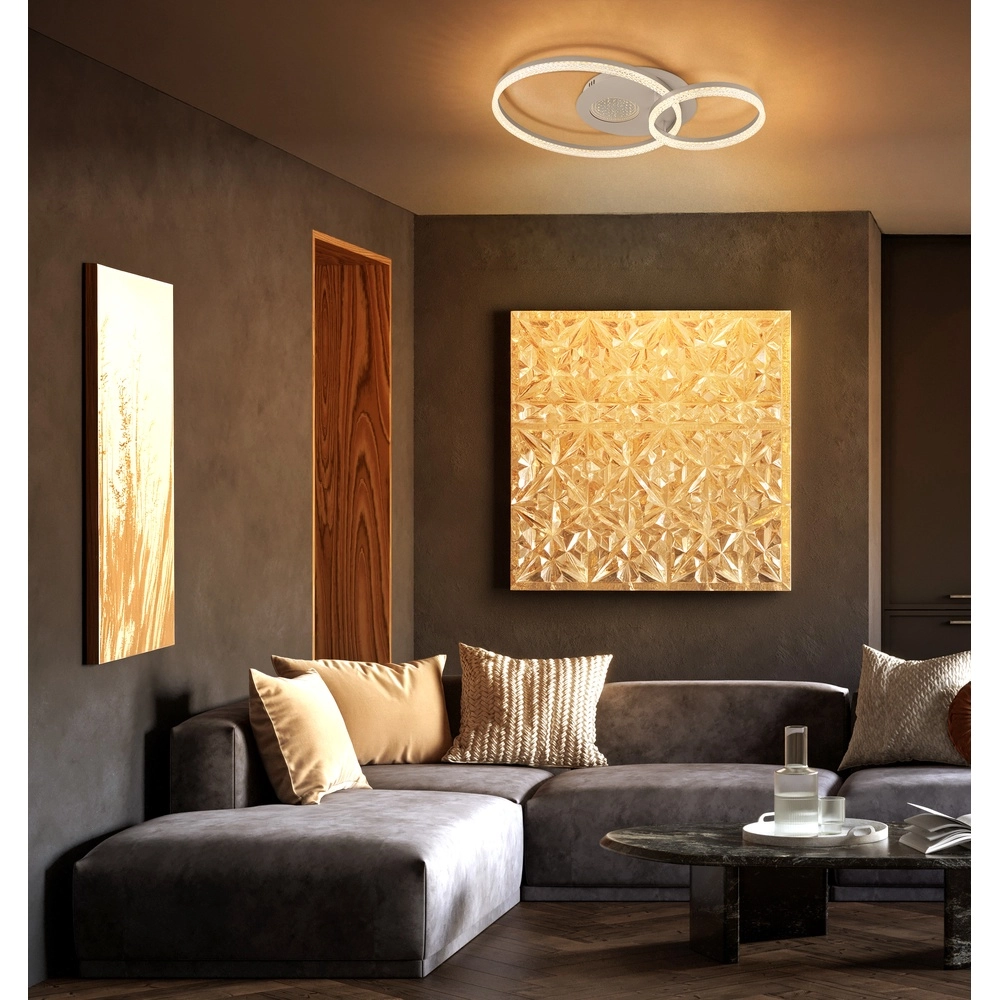 Ronde plafondlamp Sanford zand bruin Globo 9007371586738