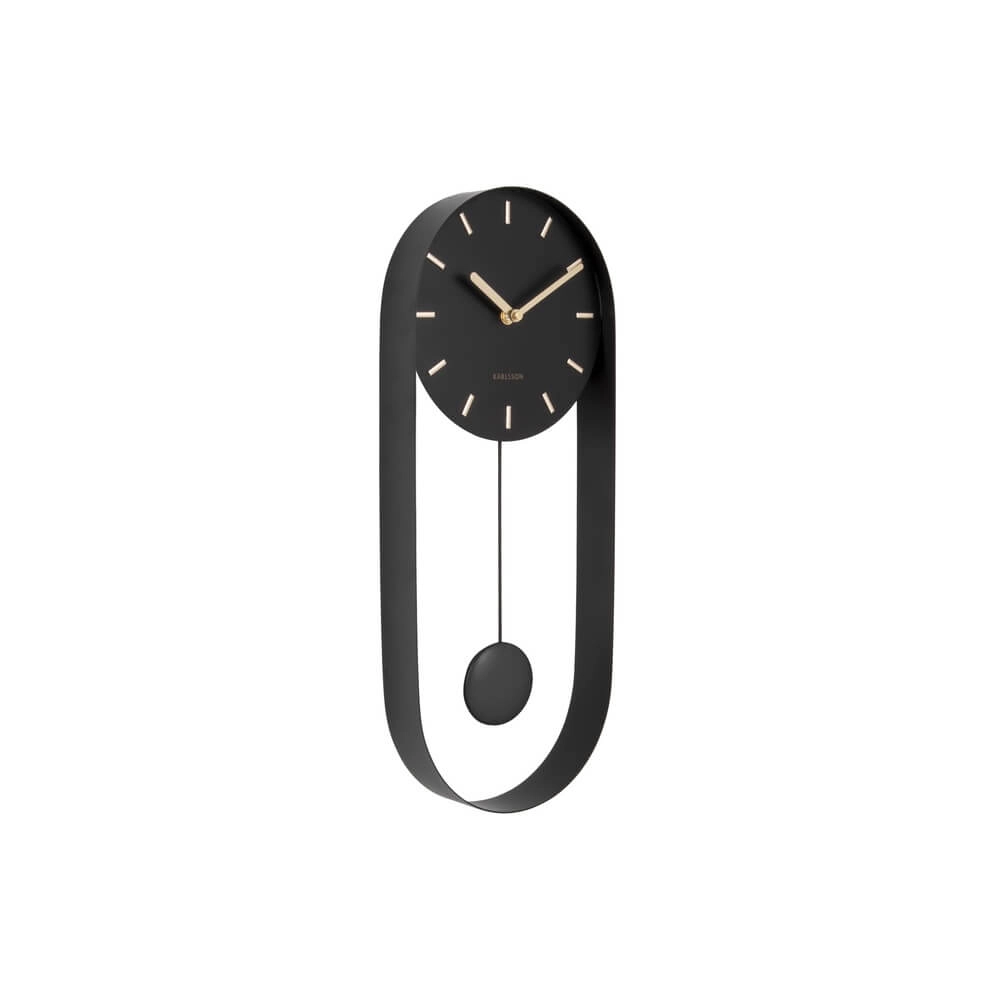 Wandklok Pendulum Charm zwart - Ø 20 x 50cm Karlsson 8714302657337