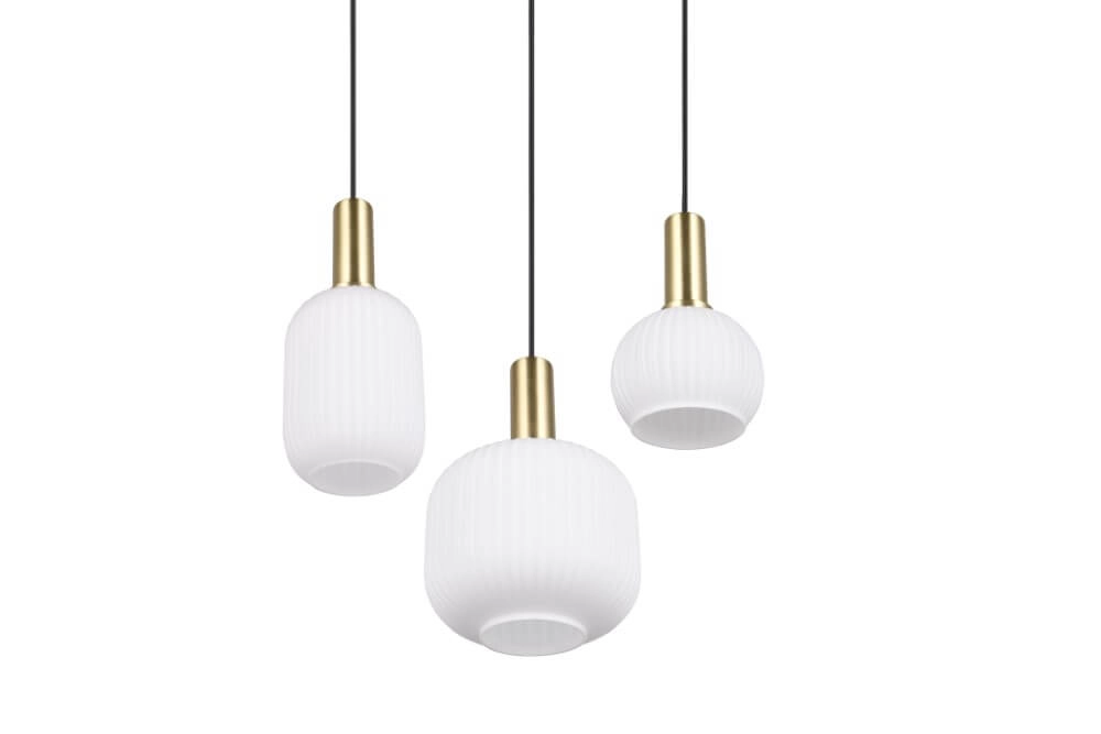 Eetkamer hanglamp Diva 3-lichts - wit glas Trio 4017807614503
