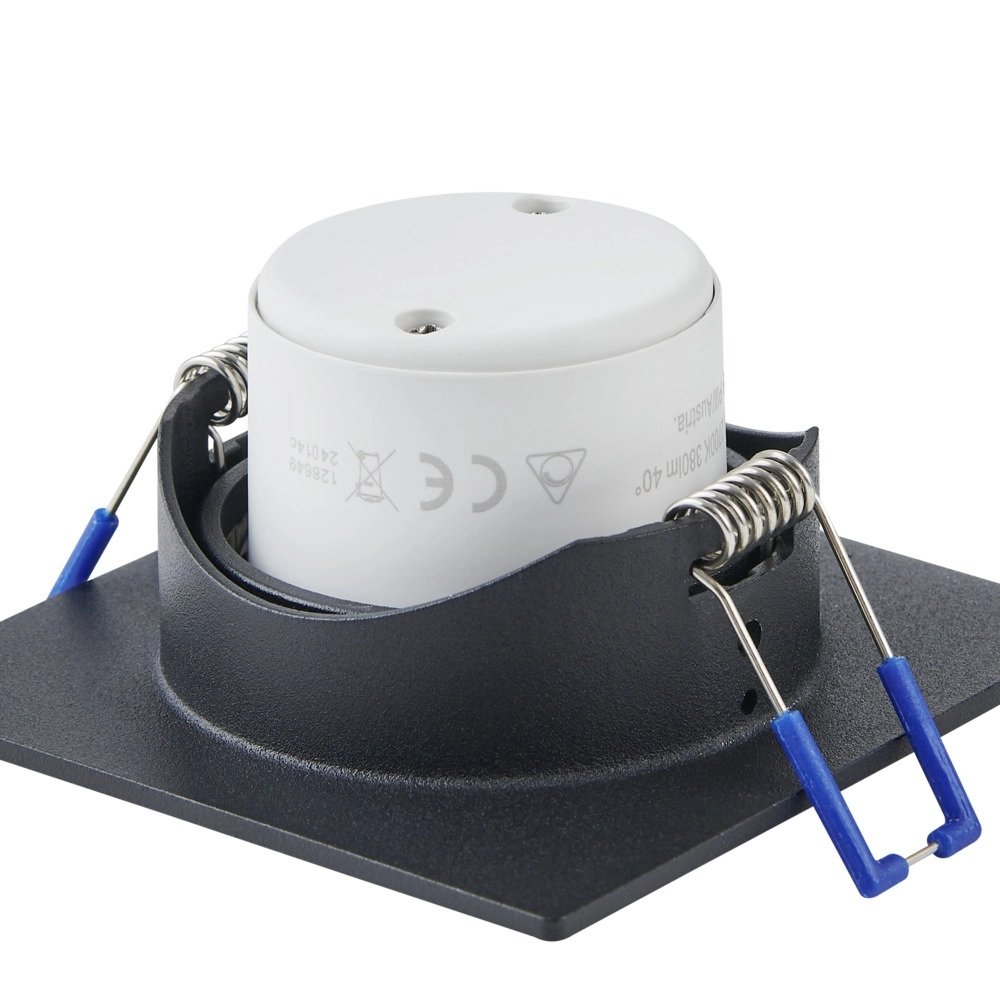 Set van 3 inbouwspots Saliceto vierkant zwart 4,8W Eglo 9008606358847