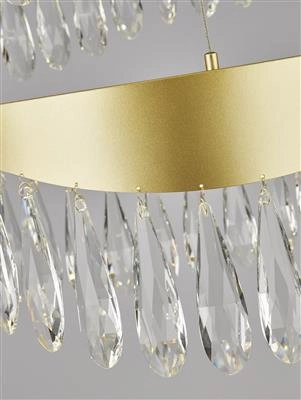 Hanglamp Jewel 2-rings goud met kristal Searchlight 5053423185385