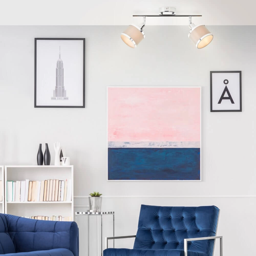 2-lichts plafondlamp Alexia chroom en grijs Brilliant 4004353424144