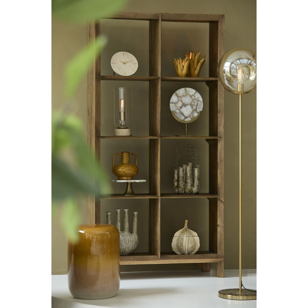 Glazen tafellamp Rylano 35cm - met travertin Light & Living 8717807730673