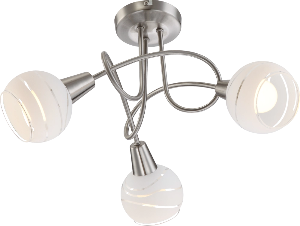 Plafondlamp Elliott 3-lichts nikkel
