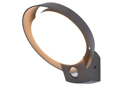 Round outdoor lamp Polo anthracite with sensor
