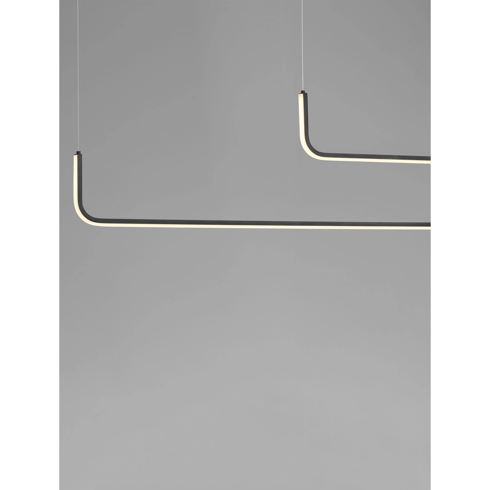 Strakke hanglamp Strita zwart dubbel 3000K Lyora 5212017448392