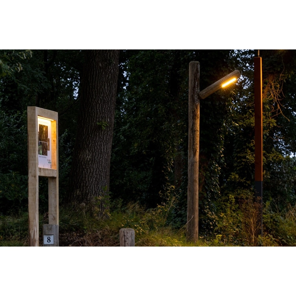 Houten lantaarn Alto Kastanje - 3M - 3000K Timberlab 8716803513488
