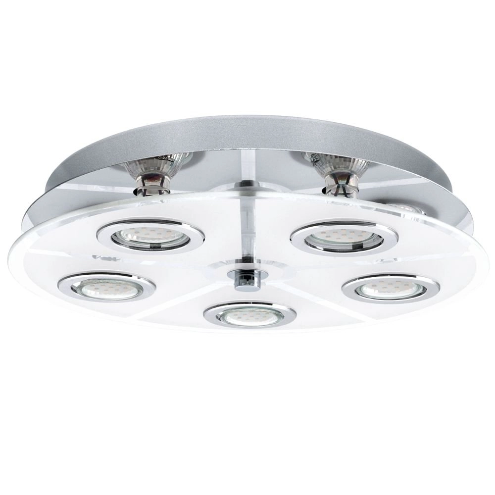 Led plafondlamp Cabo Round 5x3w - 3000K - 35cm chroom