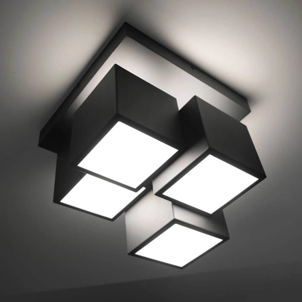 Zwarte plafondlamp Tetris zwart Just Light 4043689004538