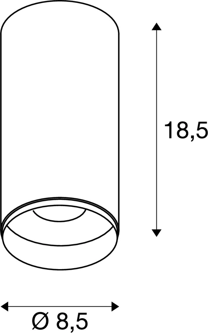 Opbouwspot Numinos M cilinder zwart 2700K - 24gr SLV 4024163243681