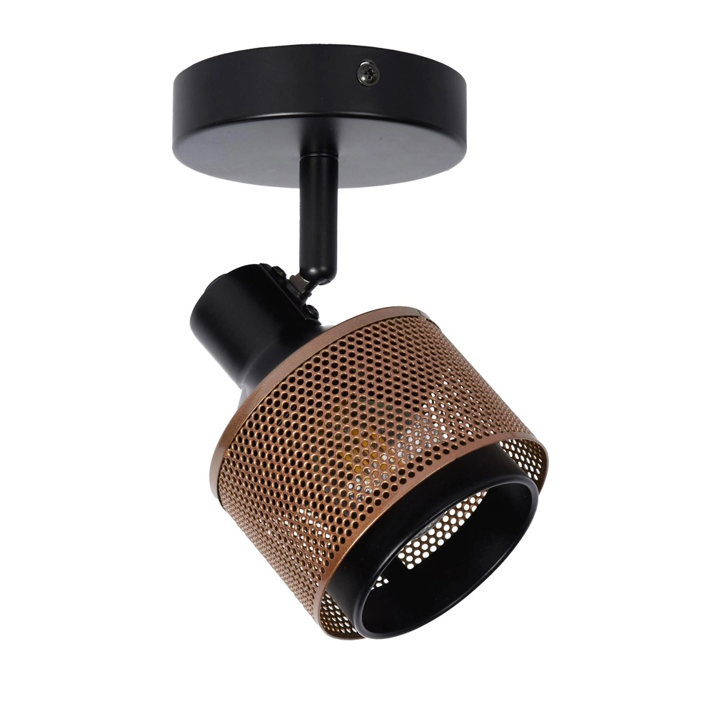 Plafondlamp Rafa zwart met koper