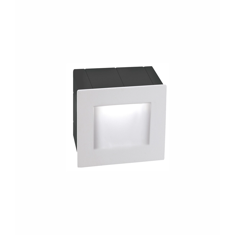 Inbouwlamp Krypton vierkant wit 8cm