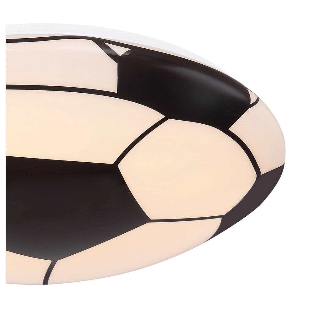 Kinderkamer plafondlamp Lemmi voetbal zwart met wit Globo 9007371389865