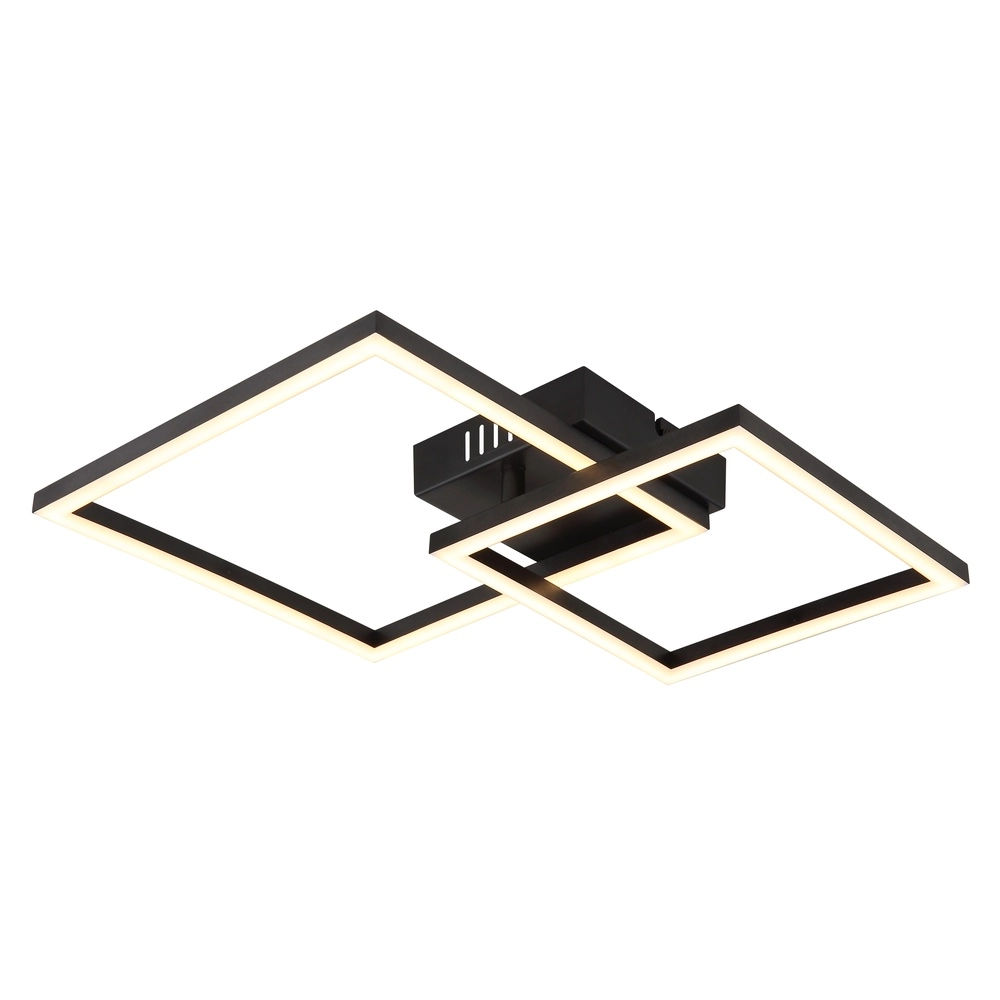 Strakke plafondlamp Tyler zwart