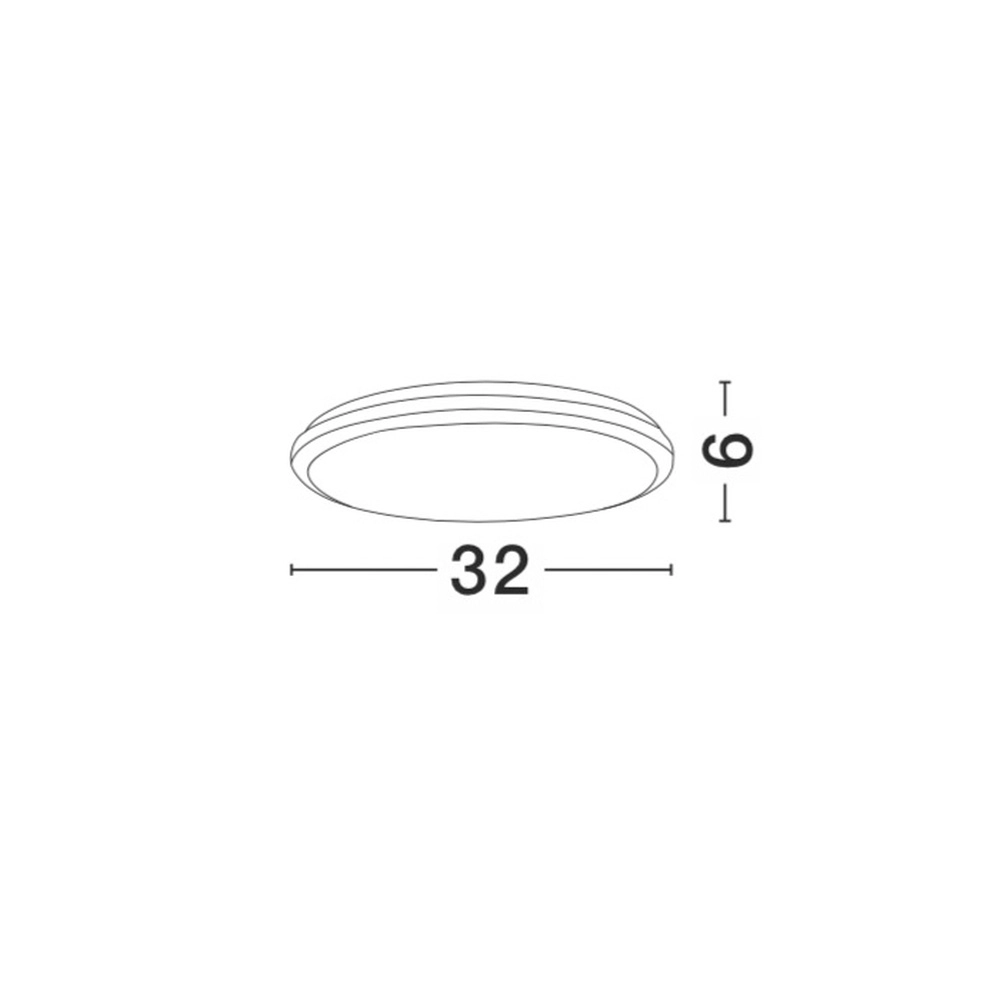 Ronde plafondlamp Tommy Ø 32cm grijs Lyora 5212017417374