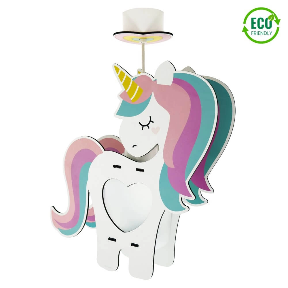 Kinderkamer hanglamp Unicorns zwart met wit venster
