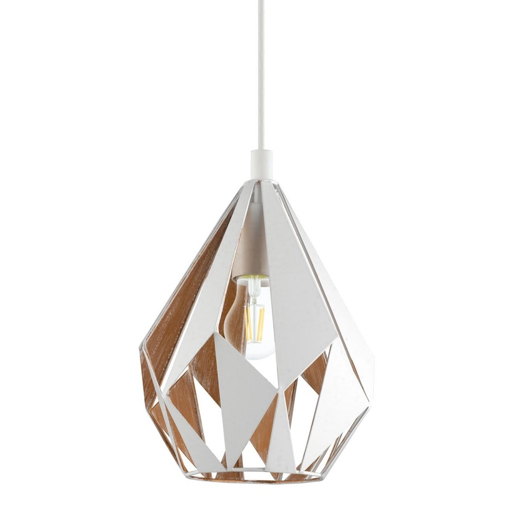 Hanglamp Carlton 1 20cm wit met goud