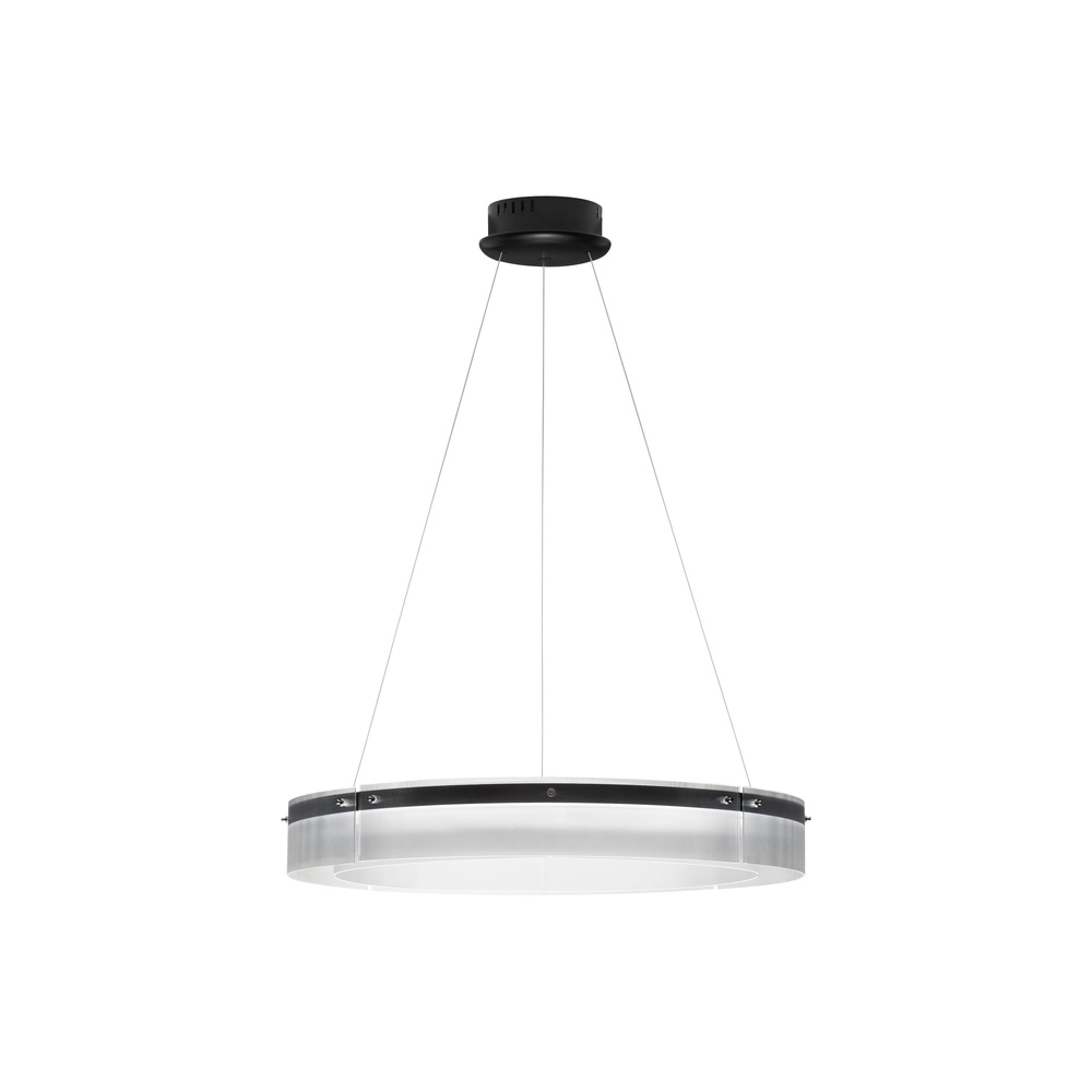 Design hanglamp Pauline zwart met glas Ø 85cm Lyora 5212017445391