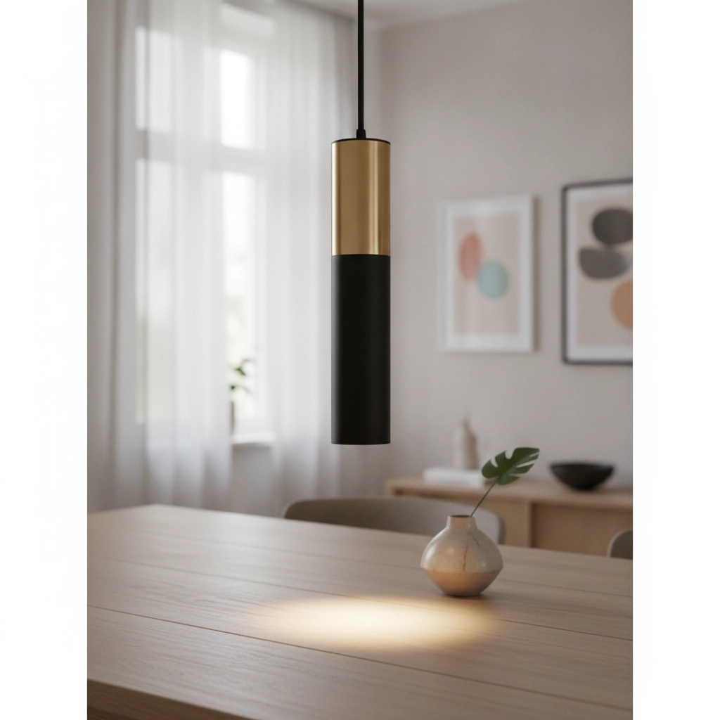 Hanglamp Pongo M enkel 30cm goud met zwart