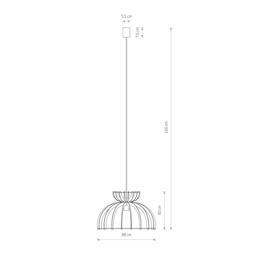Houten hanglamp Kymi Ø 48cm - zwart Lyora 5903139105750