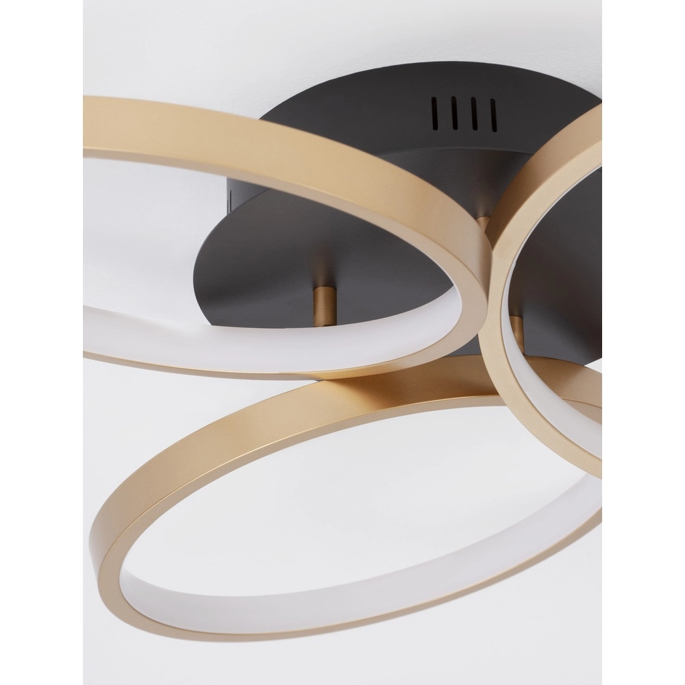 Design plafondlamp Elize zwart met goud Ø 55cm Lyora 5212017433138