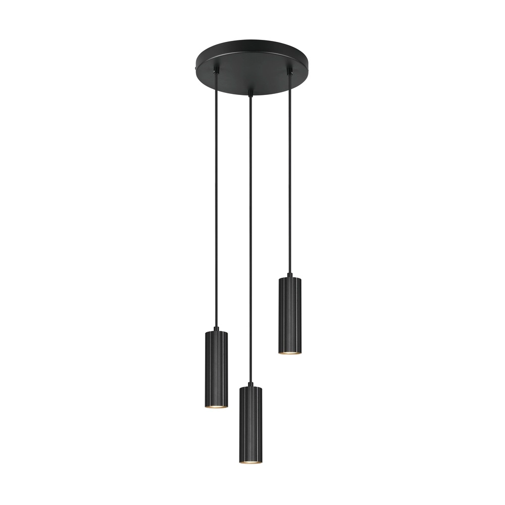 3-lichts hanglamp Soka zwart